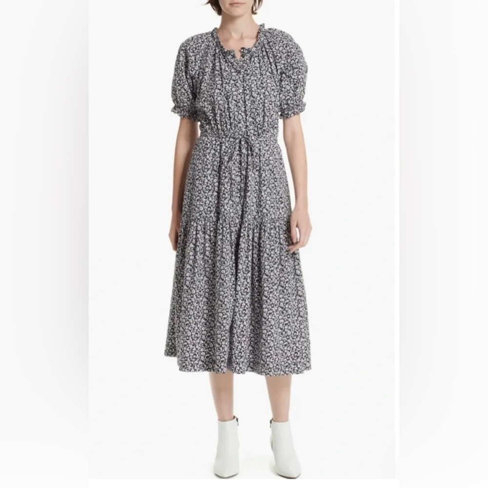 La Vie Rebecca Taylor Women’s Willow Bud Print Mindi Dress Medium 100% Cotton